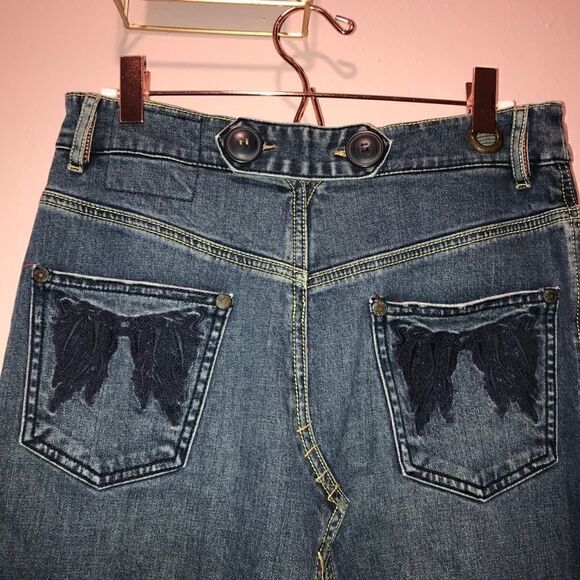 Free people dark wash long denim high low skirt - Picture 7 of 12